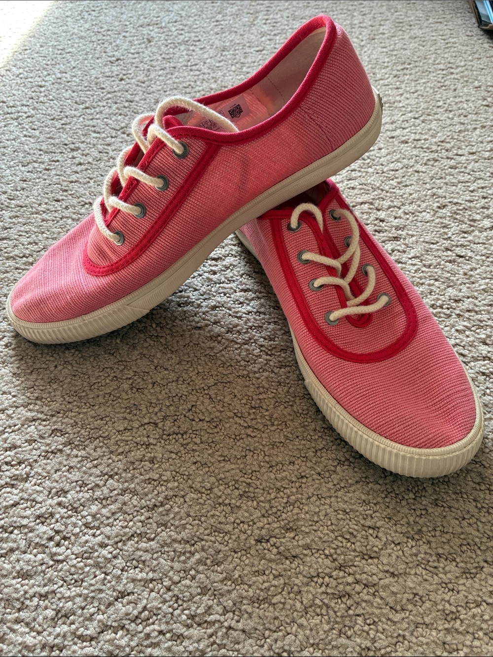 TOMS Women’s Sneakers Size 7 Carmel Red Heritage Canvas Lace Up